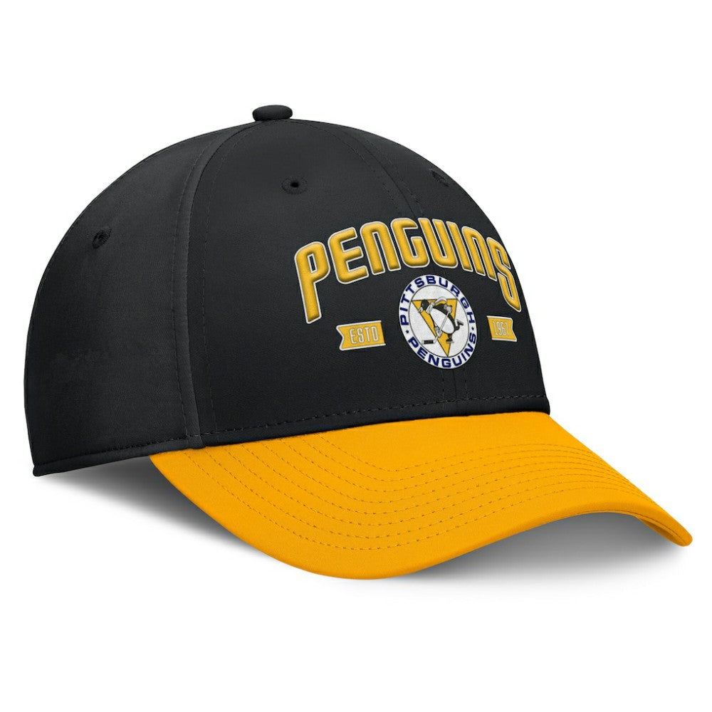 Pittsburgh Penguins Fanatics Heritage Captain Flex Hat - Black/Gold Hats
