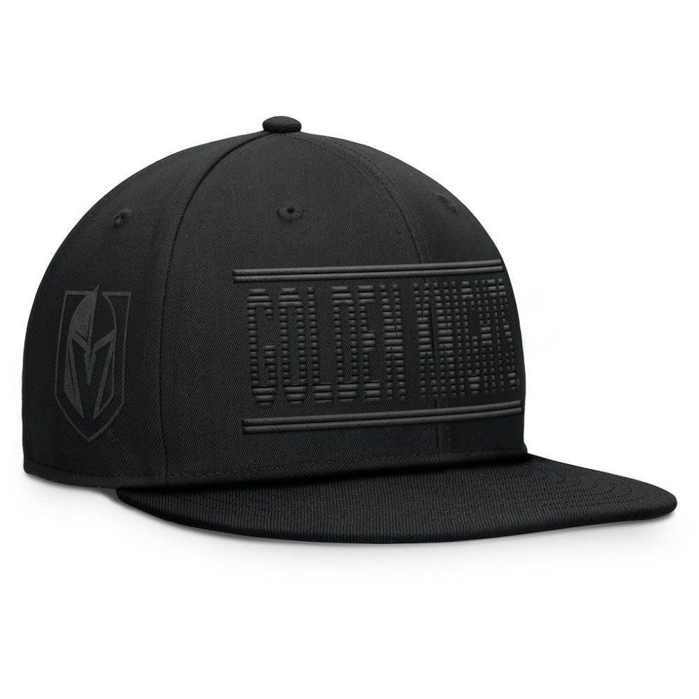 Vegas Golden Knights Fanatics Heritage Ice Time Wordmark Fitted Hat - Black Hats