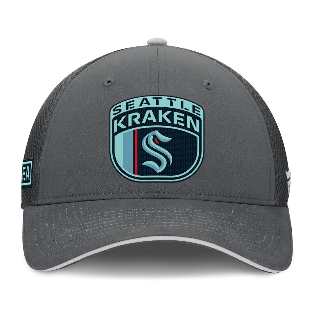 Seattle Kraken Fanatics Authentic Pro Home Ice Trucker Adjustable Hat - Gray Hats