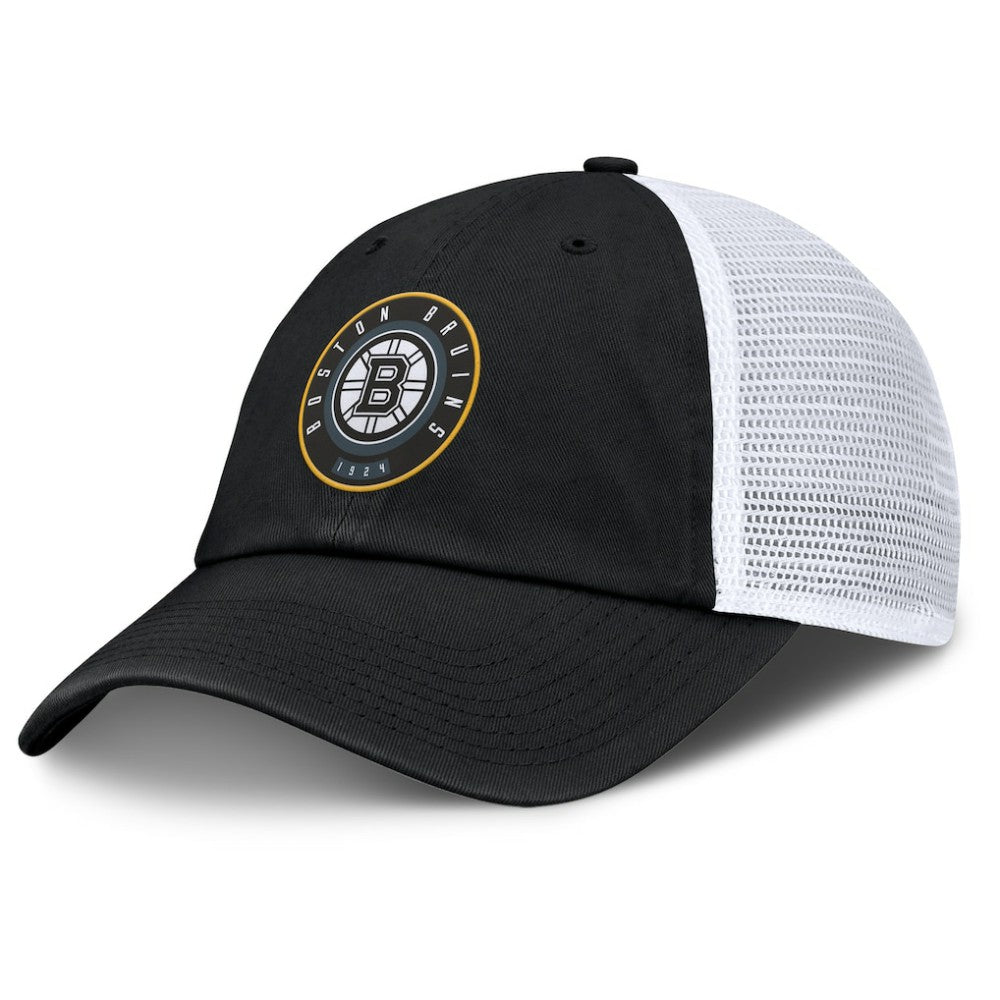 Boston Bruins Fanatics Averie Trucker Adjustable Hat - Black/White Hats
