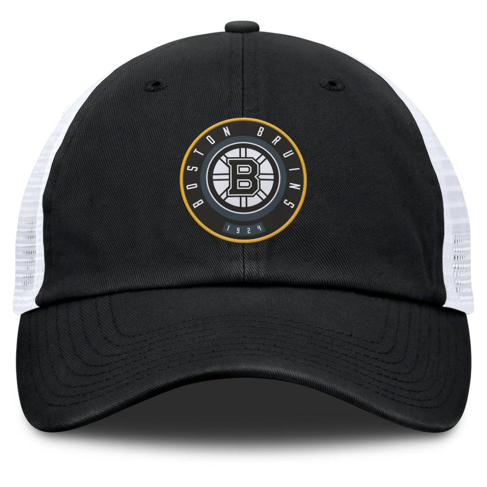 Boston Bruins Fanatics Averie Trucker Adjustable Hat - Black/White Hats