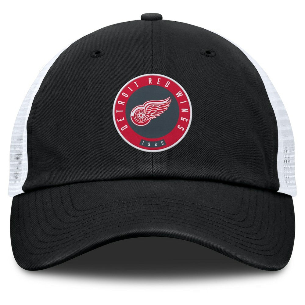 Detroit Red Wings Fanatics Averie Trucker Adjustable Hat - Black/Gray Hats