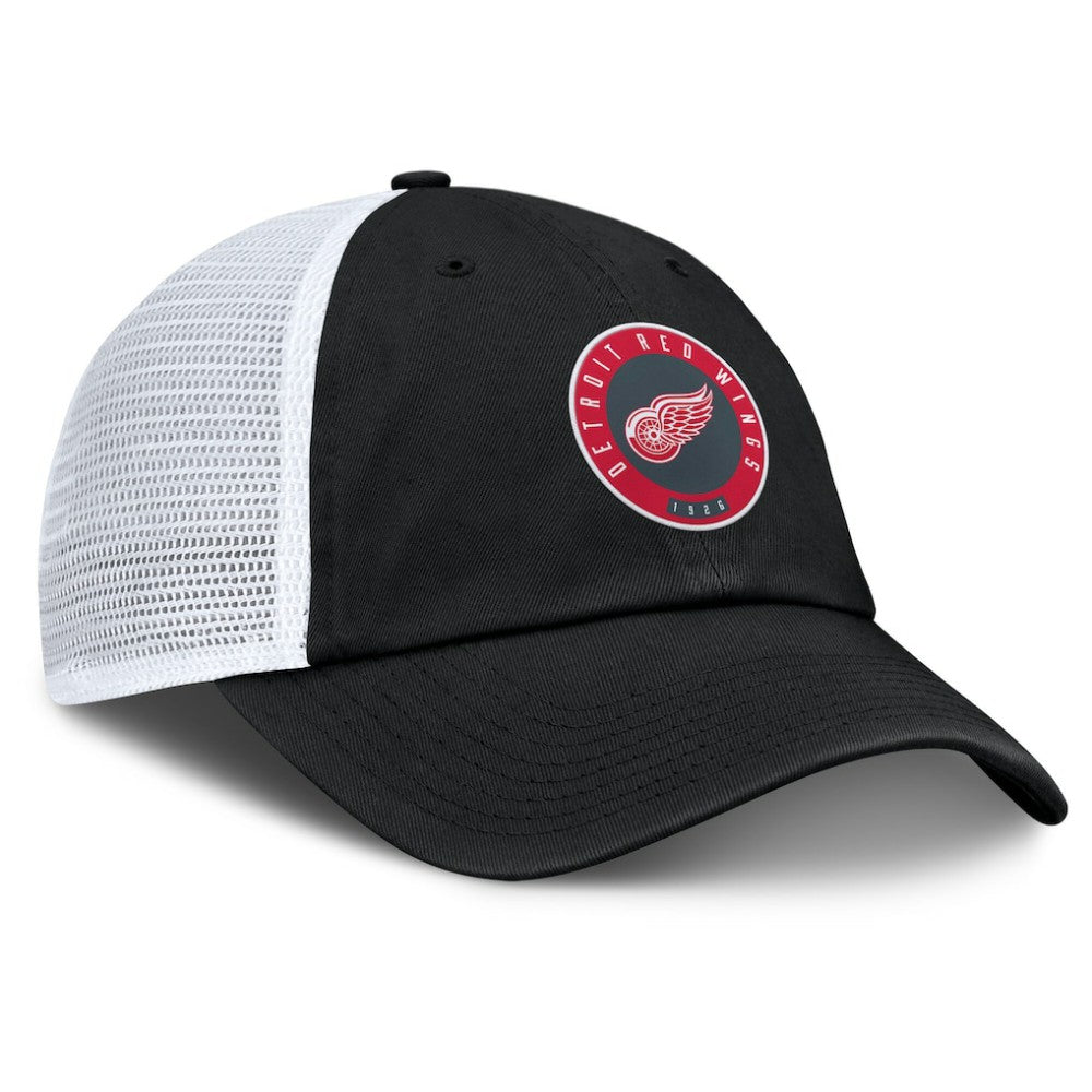 Detroit Red Wings Fanatics Averie Trucker Adjustable Hat - Black/Gray Hats