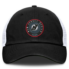 New Jersey Devils Fanatics Averie Trucker Adjustable Hat - Black/White Jerseys