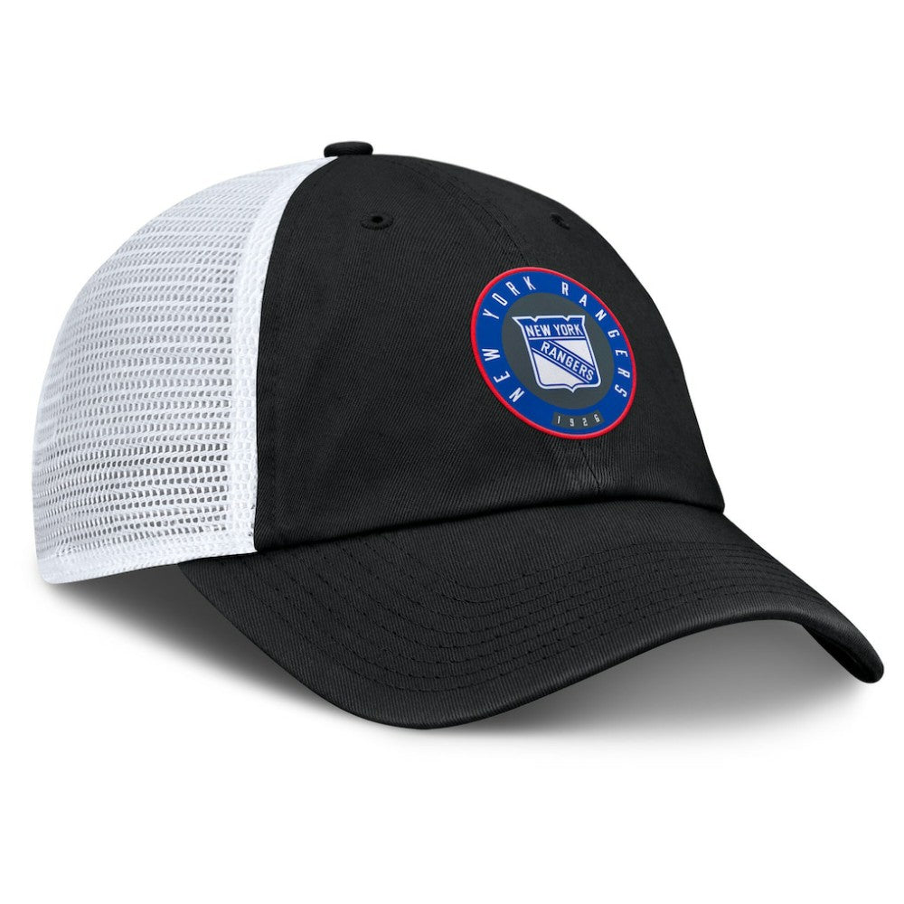 New York Rangers Fanatics Averie Trucker Adjustable Hat - Black/Gray Hats