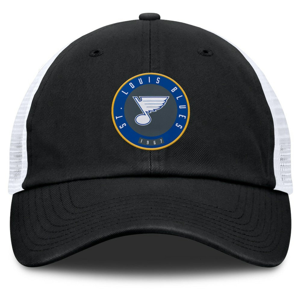 St. Louis Blues Fanatics Averie Trucker Adjustable Hat - Black/White Hats
