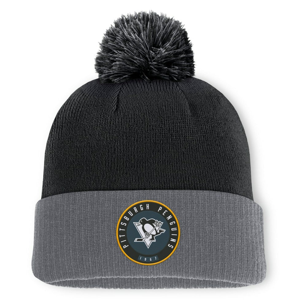 Pittsburgh Penguins Fanatics Aspyn Cuffed Knit Hat with Pom - Black Hats