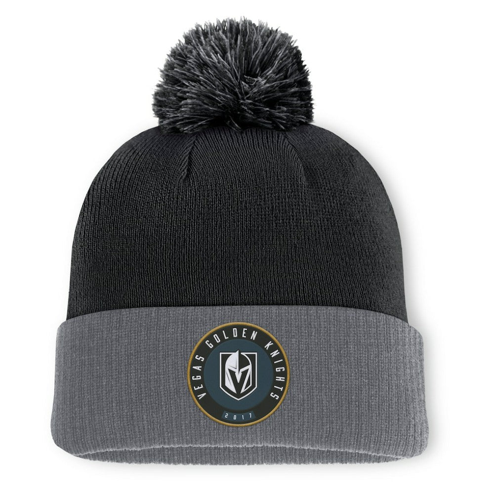 Vegas Golden Knights Fanatics Aspyn Cuffed Knit Hat with Pom - Black Hats