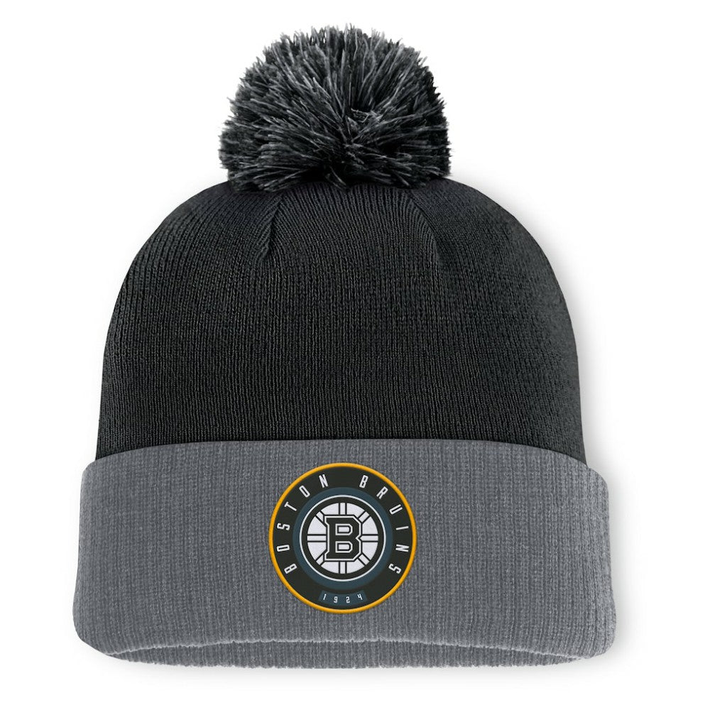 Boston Bruins Fanatics Aspyn Cuffed Knit Hat with Pom - Black Hats
