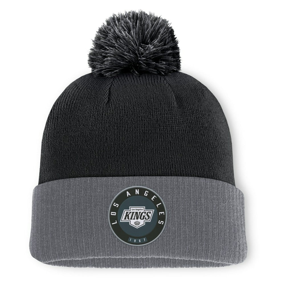 Los Angeles Kings Fanatics Aspyn Cuffed Knit Hat with Pom - Black Hats