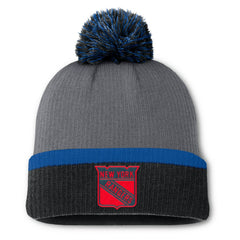 New York Rangers Fanatics Women's Cuffed Knit Hat with Pom - Charcoal Hats