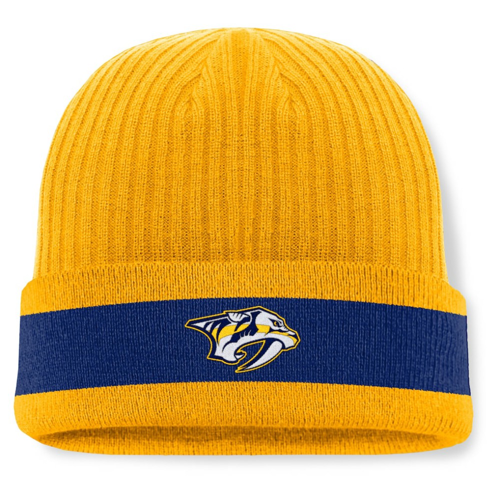 Nashville Predators Fanatics Blueliner Cuffed Knit Hat - Gold Hats