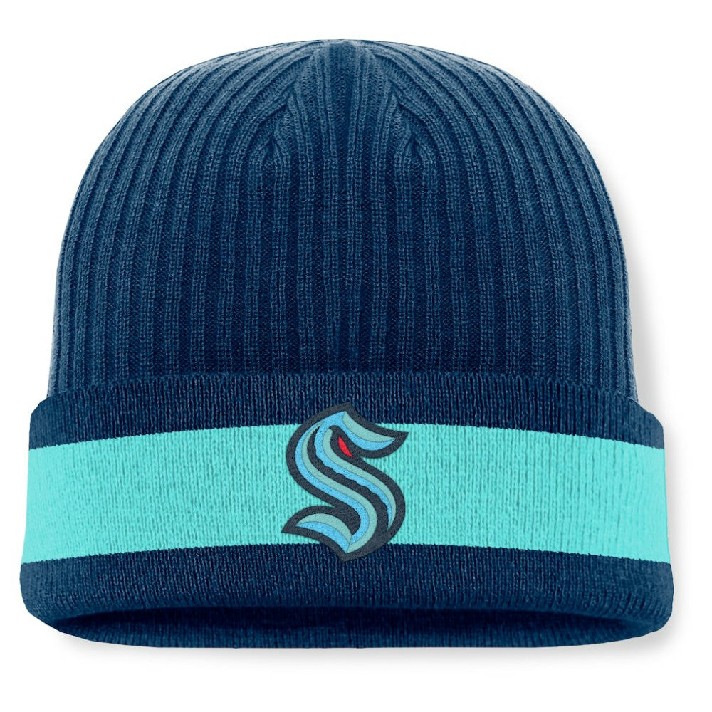 Seattle Kraken Fanatics Blueliner Cuffed Knit Hat - Deep Sea Blue Hats
