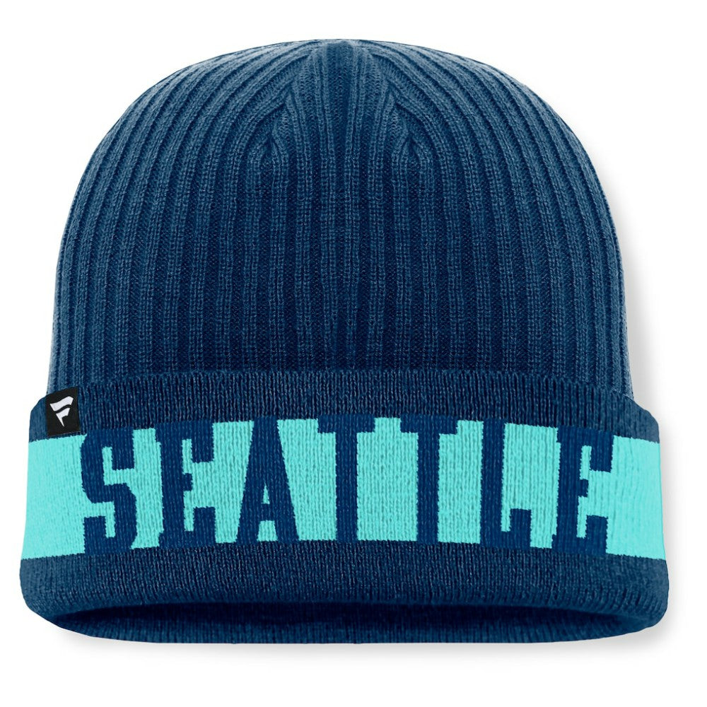 Seattle Kraken Fanatics Blueliner Cuffed Knit Hat - Deep Sea Blue Hats