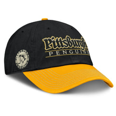 Pittsburgh Penguins Fanatics Heritage Home Ice Two-Tone Adjustable Hat - Black/Gold Hats