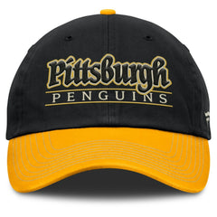 Pittsburgh Penguins Fanatics Heritage Home Ice Two-Tone Adjustable Hat - Black/Gold Hats