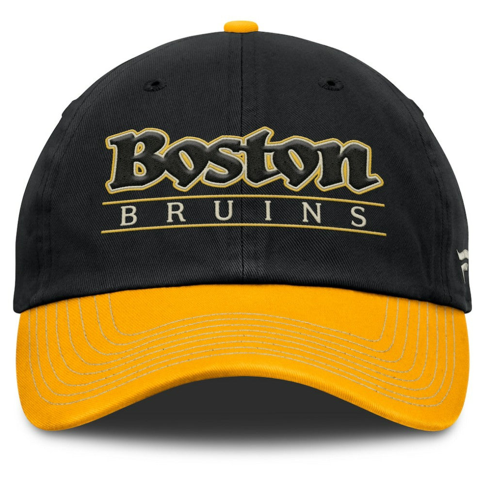 Boston Bruins Fanatics Heritage Home Ice Two-Tone Adjustable Hat - Black/Gold Hats