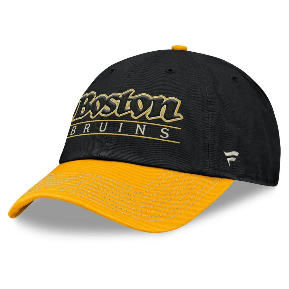 Boston Bruins Fanatics Heritage Home Ice Two-Tone Adjustable Hat - Black/Gold Hats