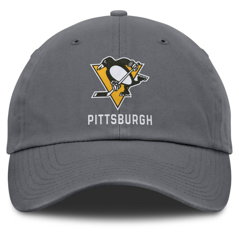 Pittsburgh Penguins Fanatics Washed Adjustable Hat - Charcoal Hats