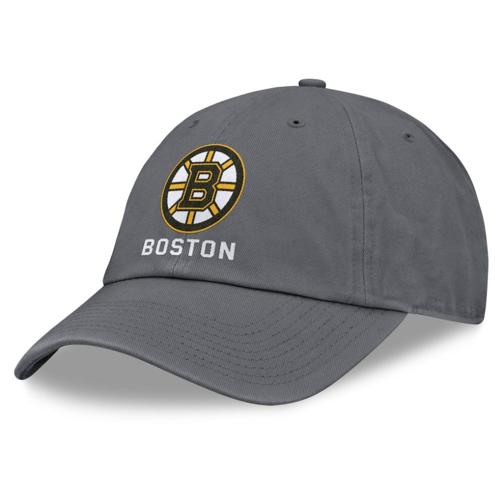 Boston Bruins Fanatics Washed Adjustable Hat - Charcoal Hats