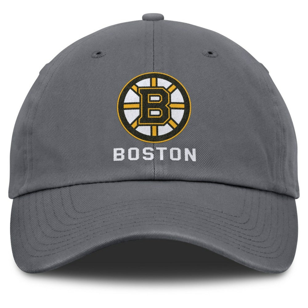 Boston Bruins Fanatics Washed Adjustable Hat - Charcoal Hats