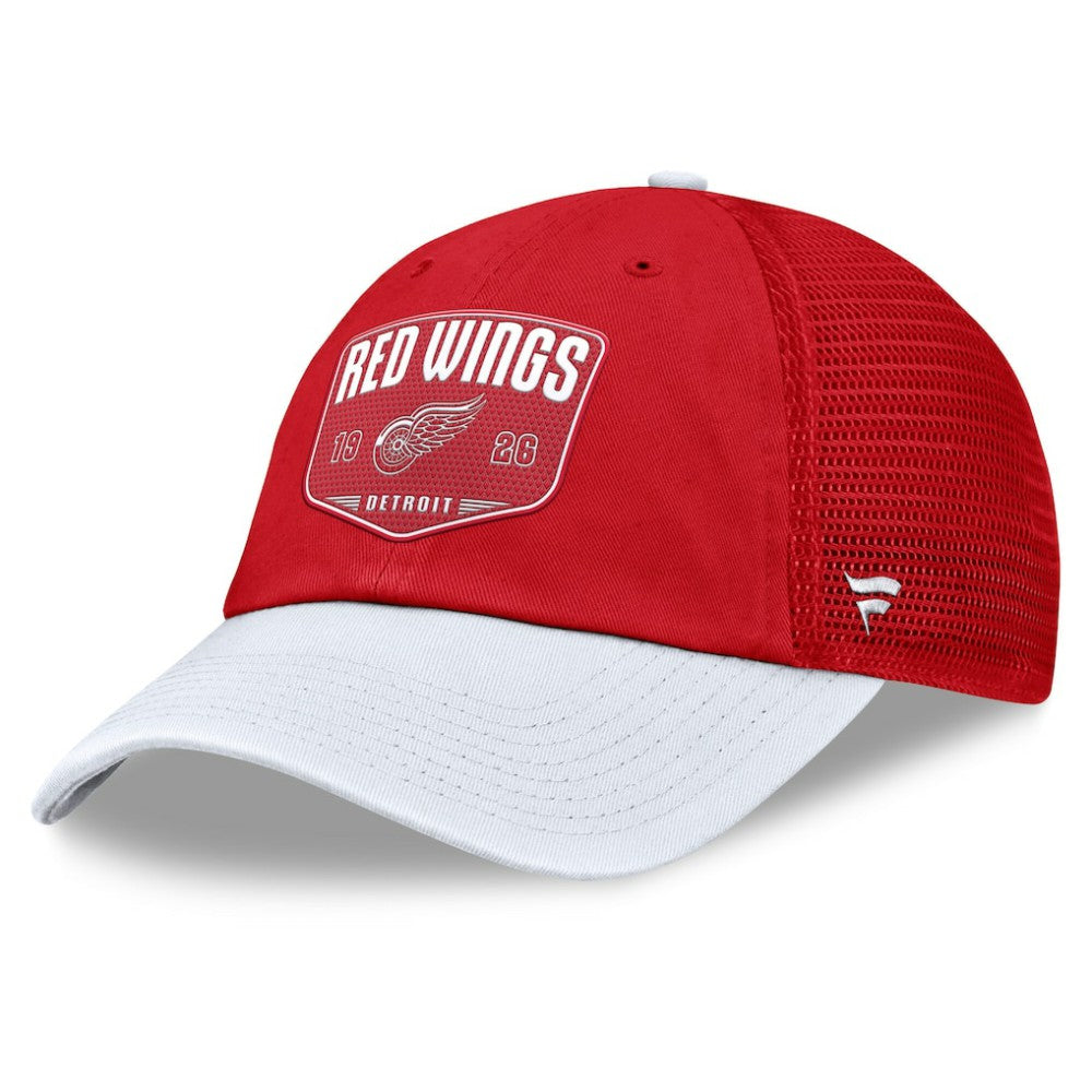 Detroit Red Wings Fanatics Fundamental One-Time Trucker Adjustable Hat - Red Hats