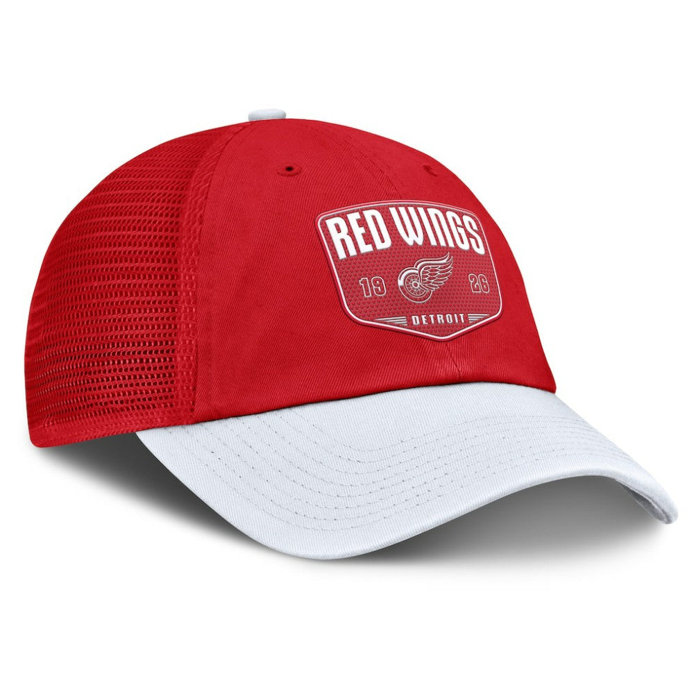 Detroit Red Wings Fanatics Fundamental One-Time Trucker Adjustable Hat - Red Hats
