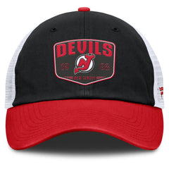 New Jersey Devils Fanatics Fundamental One-Time Trucker Adjustable Hat - Black Jerseys
