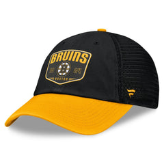 Boston Bruins Fanatics Fundamental One-Time Trucker Adjustable Hat - Black Hats