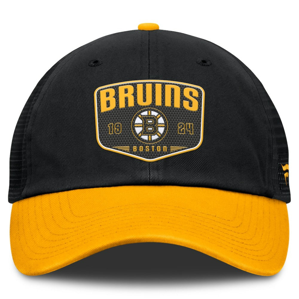 Boston Bruins Fanatics Fundamental One-Time Trucker Adjustable Hat - Black Hats