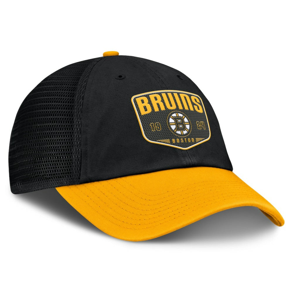 Boston Bruins Fanatics Fundamental One-Time Trucker Adjustable Hat - Black Hats