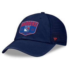 New York Rangers Fanatics Fundamental One-Time Trucker Adjustable Hat - Blue Hats