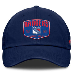New York Rangers Fanatics Fundamental One-Time Trucker Adjustable Hat - Blue Hats