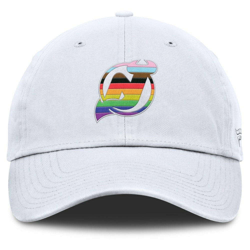 New Jersey Devils Fanatics PRIDE Adjustable Hat - White Jerseys