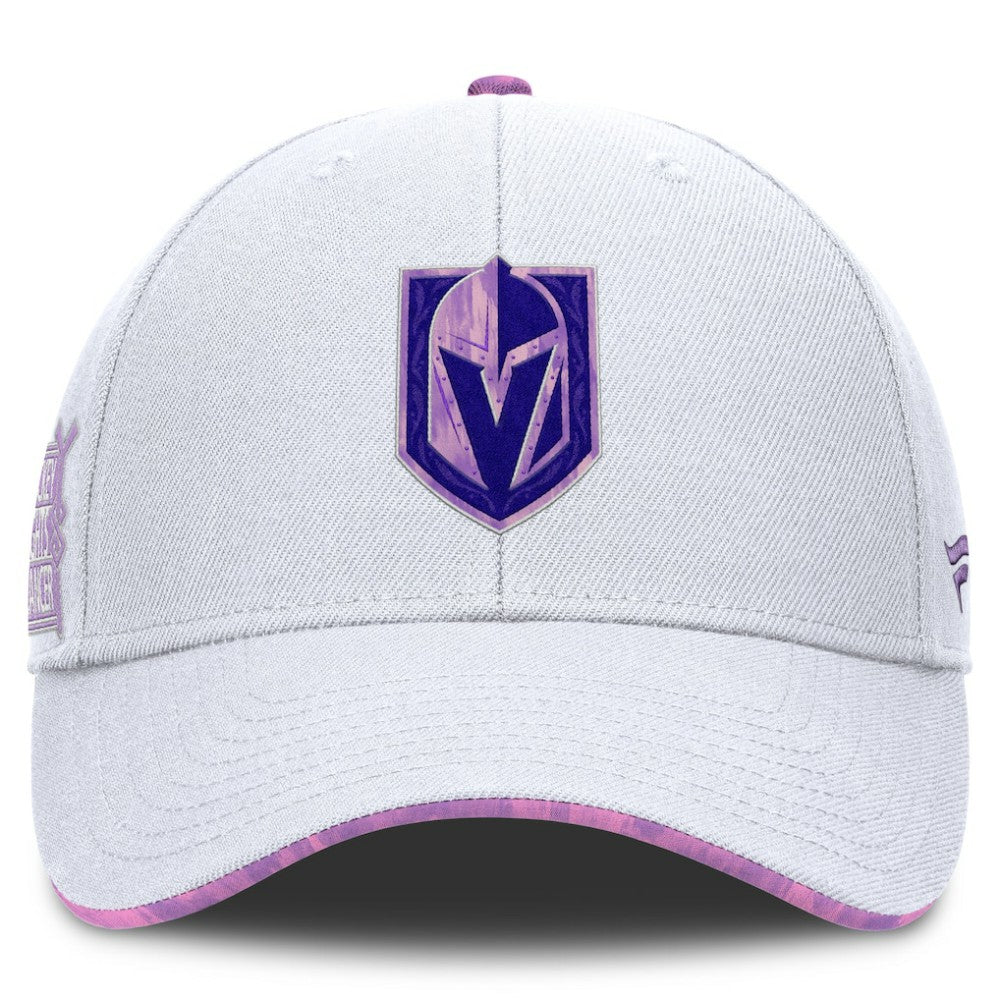 Vegas Golden Knights Fanatics Authentic Pro Hockey Fights Cancer Adjustable Hat - White Hats