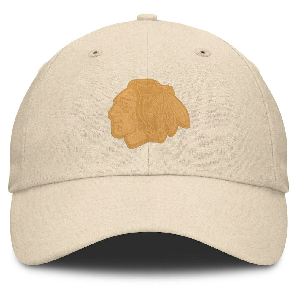 Chicago Blackhawks Fanatics Front Office Canvas Adjustable Hat - Tan Hats
