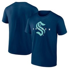 Seattle Kraken Logo Athletic Coordinate T-Shirt - Navy T-shirts