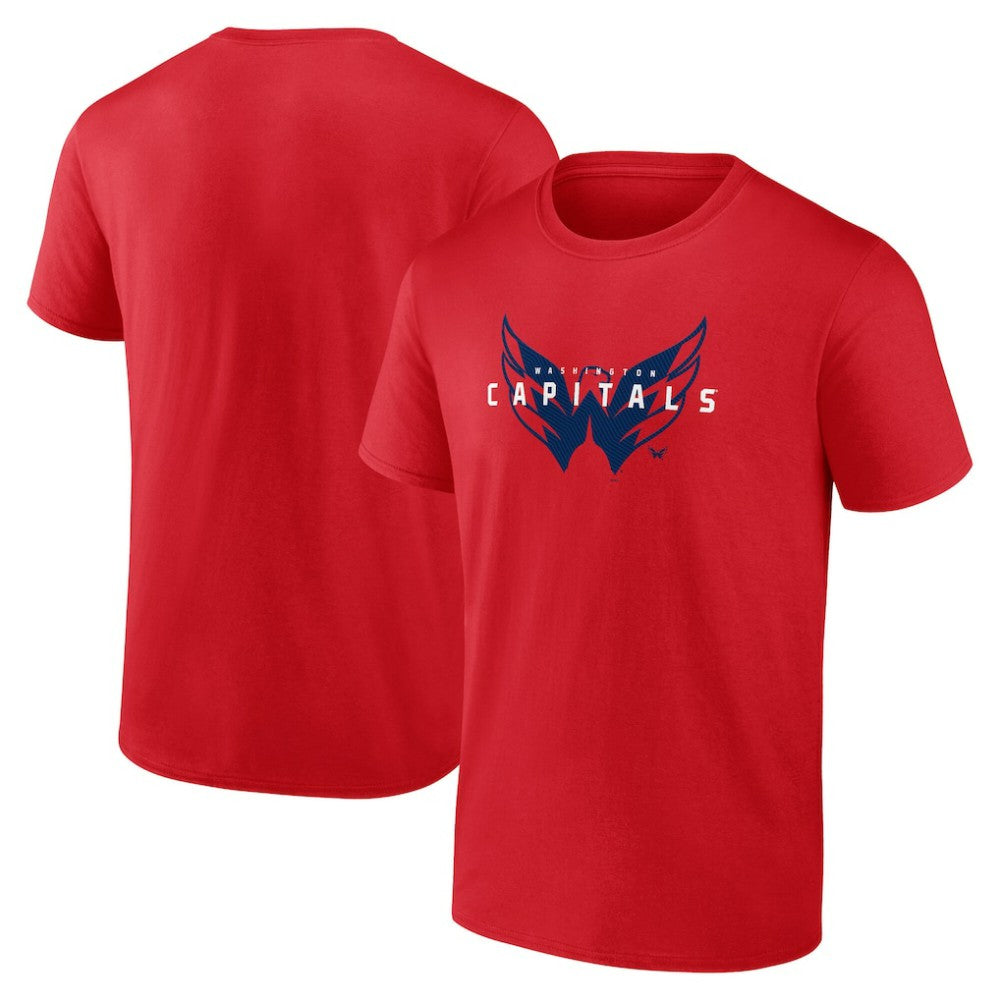 Washington Capitals Logo Athletic Coordinate T-Shirt - Red T-shirts