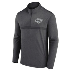 Los Angeles Kings Logo Athletic Head-to-Head Raglan Quarter-Zip Top - Heather Charcoal Tops