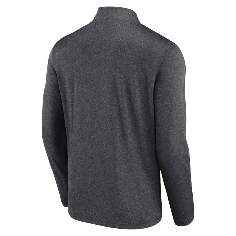 Los Angeles Kings Logo Athletic Head-to-Head Raglan Quarter-Zip Top - Heather Charcoal Tops