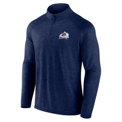 Colorado Avalanche Logo Athletic Head-to-Head Raglan Quarter-Zip Top - Navy Tops