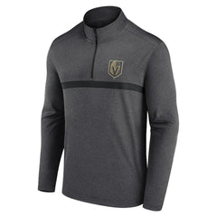 Vegas Golden Knights Logo Athletic Head-to-Head Raglan Quarter-Zip Top - Heather Charcoal Tops
