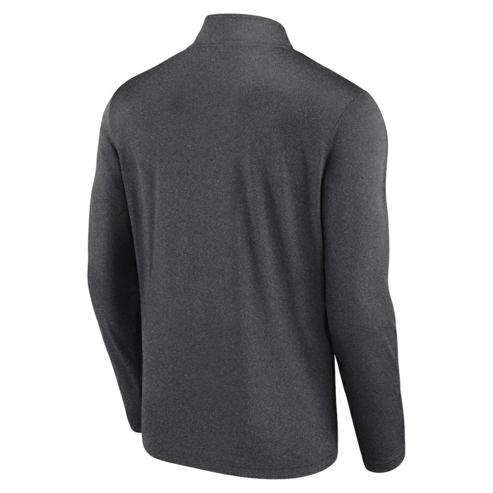 Vegas Golden Knights Logo Athletic Head-to-Head Raglan Quarter-Zip Top - Heather Charcoal Tops