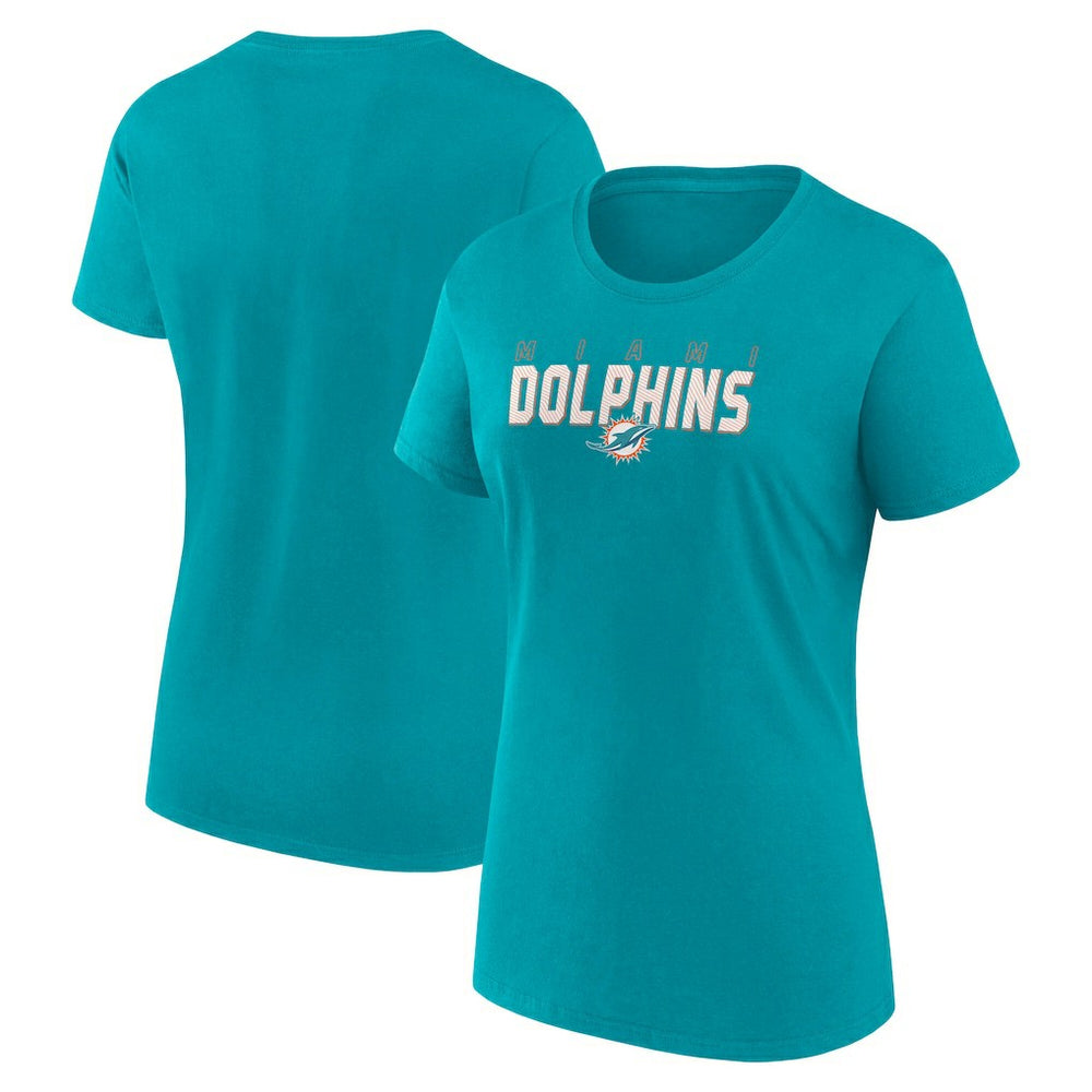 Miami Dolphins Logo Athletic Women's Lean T-Shirt - Aqua for sale