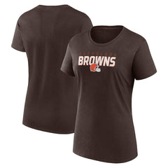 Cleveland Browns Logo Athletic Women's Lean T-Shirt - Brown on sale