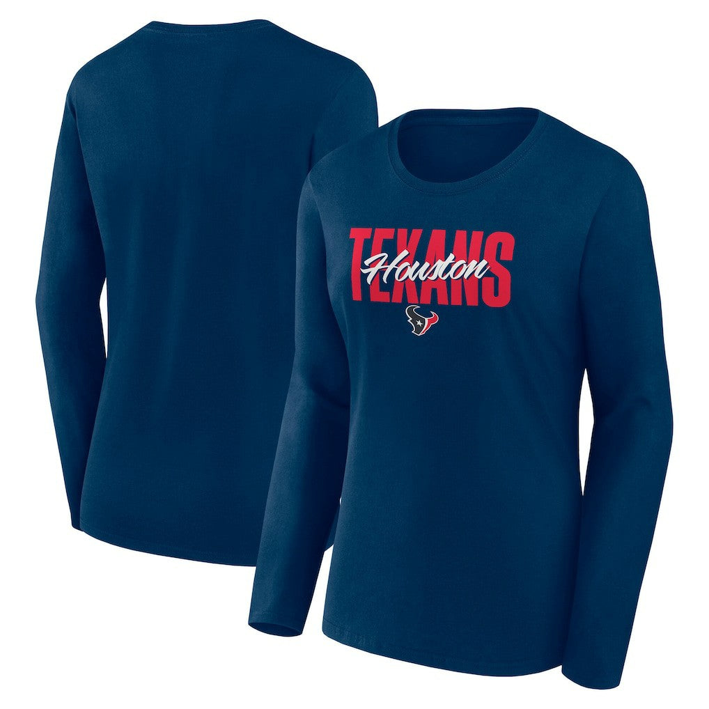 Houston Texans Logo Athletic Women's Grip Long Sleeve T-Shirt - Navy online