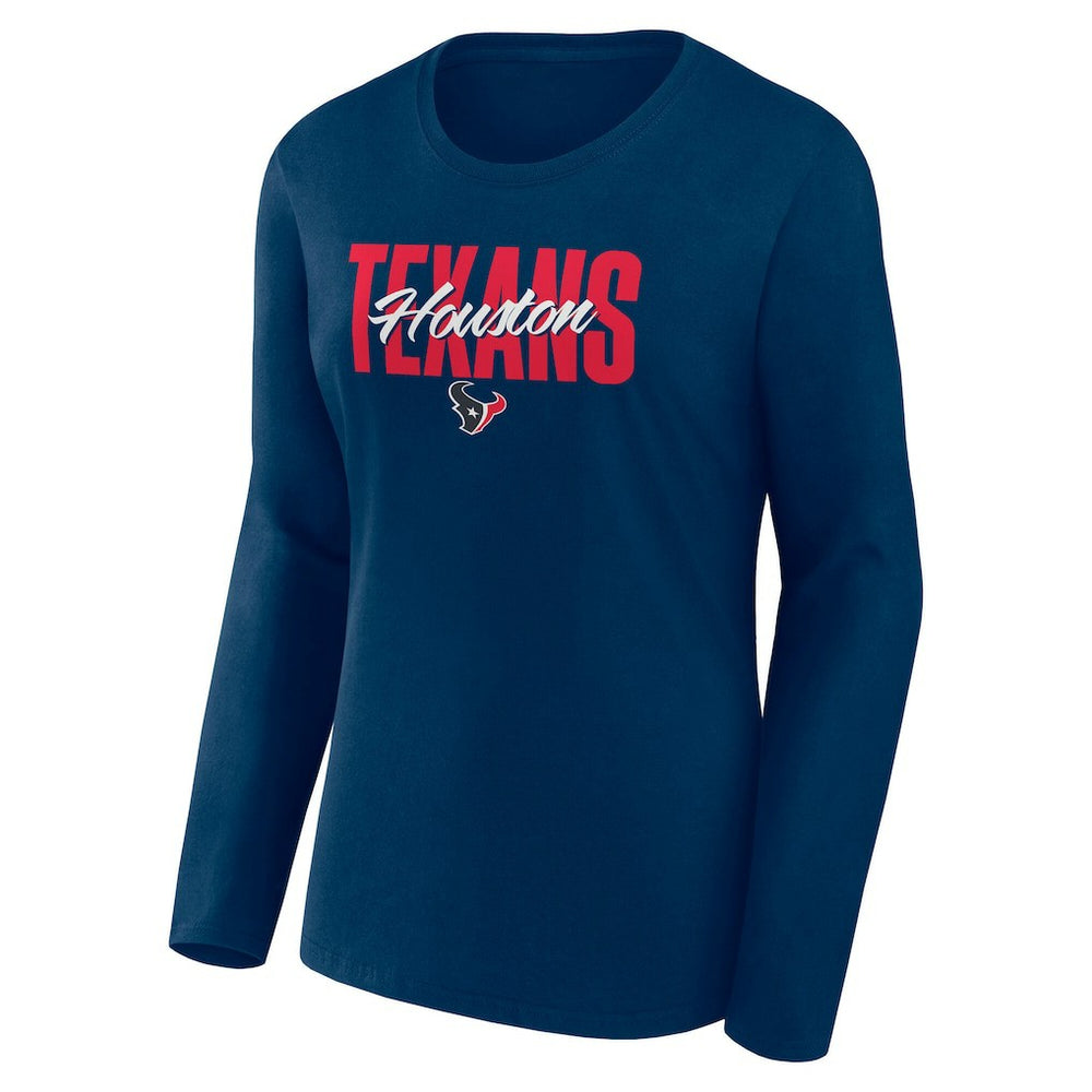 Houston Texans Logo Athletic Women's Grip Long Sleeve T-Shirt - Navy online