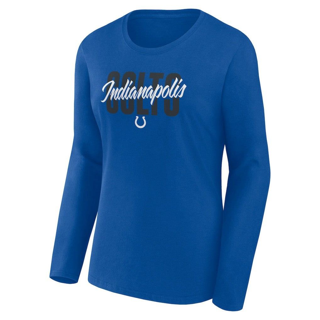 Indianapolis Colts Logo Athletic Women's Grip Long Sleeve T-Shirt - Royal for sale