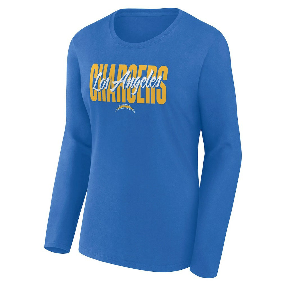 Los Angeles Chargers Logo Athletic Women's Grip Long Sleeve T-Shirt - Powder Blue for sale