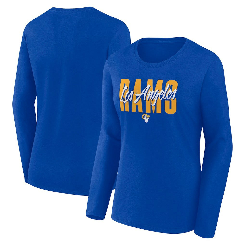Los Angeles Rams Logo Athletic Women's Grip Long Sleeve T-Shirt - Royal for sale